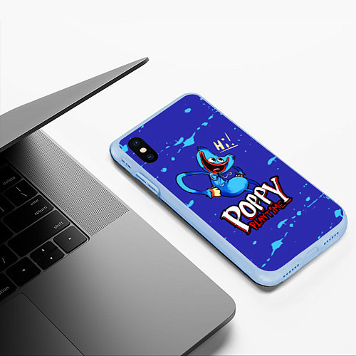 Чехол iPhone XS Max матовый Poppy Playtime / 3D-Голубой – фото 3