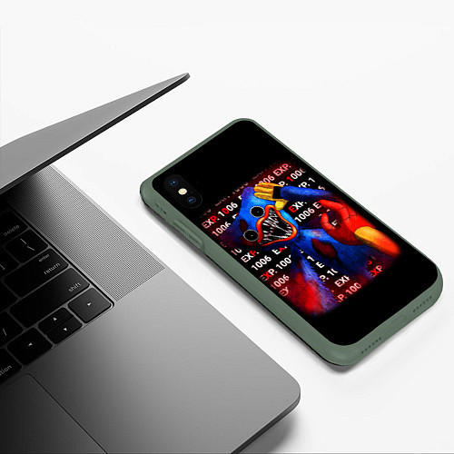 Чехол iPhone XS Max матовый Poppy Playtime: Numbers / 3D-Темно-зеленый – фото 3