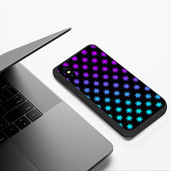 Чехол iPhone XS Max матовый NEON WINTER IS COMING ЗИМА БЛИЗКО НЕОН, цвет: 3D-черный — фото 2