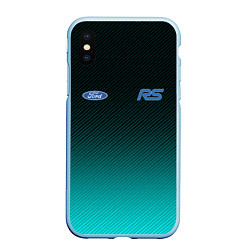 Чехол iPhone XS Max матовый Ford ST Carbon, цвет: 3D-голубой