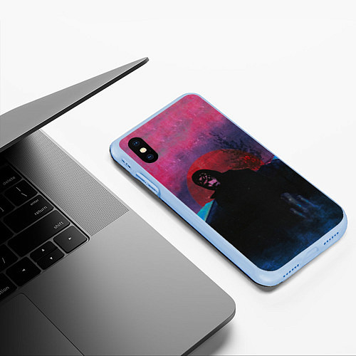 Чехол iPhone XS Max матовый Mnogoznaal art / 3D-Голубой – фото 3