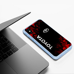 Чехол iPhone XS Max матовый TOYOTA MILITARY PIXEL BLACK RED, цвет: 3D-голубой — фото 2