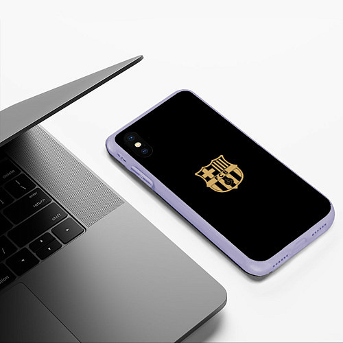 Чехол iPhone XS Max матовый Golden Barca / 3D-Светло-сиреневый – фото 3