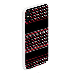 Чехол iPhone XS Max матовый НОВОГОДНИЙ ПАТТЕРН SWEATER, цвет: 3D-белый — фото 2