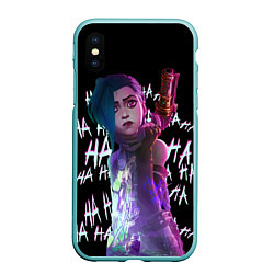 Чехол iPhone XS Max матовый Jinx Arcane, цвет: 3D-мятный