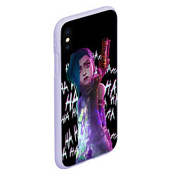 Чехол iPhone XS Max матовый Jinx Arcane, цвет: 3D-светло-сиреневый — фото 2