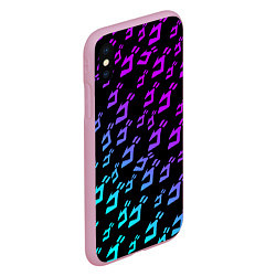 Чехол iPhone XS Max матовый JOJOS BIZARRE ADVENTURE NEON PATTERN НЕОН УЗОР, цвет: 3D-розовый — фото 2