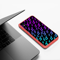 Чехол iPhone XS Max матовый JOJOS BIZARRE ADVENTURE NEON PATTERN НЕОН УЗОР, цвет: 3D-красный — фото 2