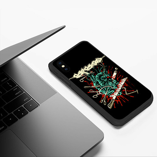 Чехол iPhone XS Max матовый Carcass / 3D-Черный – фото 3