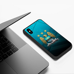 Чехол iPhone XS Max матовый Manchester City Teal Themme, цвет: 3D-черный — фото 2