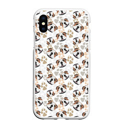 Чехол iPhone XS Max матовый Английский Бульдог Bulldog, цвет: 3D-белый