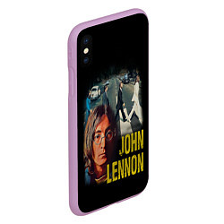 Чехол iPhone XS Max матовый The Beatles John Lennon, цвет: 3D-сиреневый — фото 2