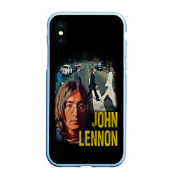 Чехол iPhone XS Max матовый The Beatles John Lennon, цвет: 3D-голубой