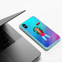 Чехол iPhone XS Max матовый Арт Лола BrawlStars, цвет: 3D-мятный — фото 2