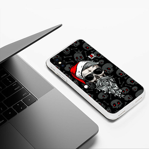 Чехол iPhone XS Max матовый Santa from Hell / 3D-Белый – фото 3