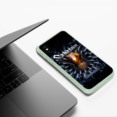 Чехол iPhone XS Max матовый Attero Dominatus - Sabaton / 3D-Салатовый – фото 3