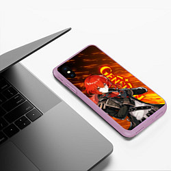 Чехол iPhone XS Max матовый GENSHIN IMPACT, ДИЛЮК DILUC, цвет: 3D-сиреневый — фото 2