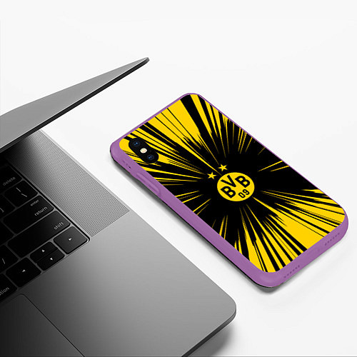 Чехол iPhone XS Max матовый Borussia Dortmund Crush Theme / 3D-Фиолетовый – фото 3