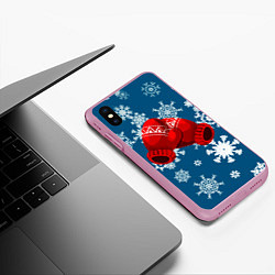 Чехол iPhone XS Max матовый ЗИНИИ ПЕРЧАТКИ ОТ ХОЛОДА, цвет: 3D-розовый — фото 2