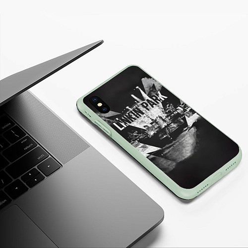 Чехол iPhone XS Max матовый A Thousand Suns: Puerta De Alcala - Linkin Park / 3D-Салатовый – фото 3