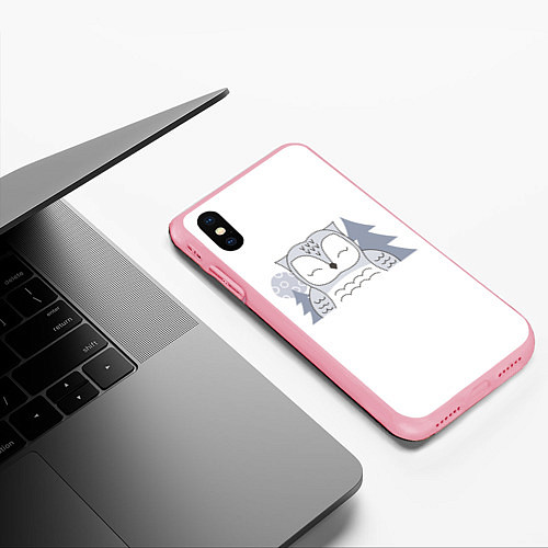 Чехол iPhone XS Max матовый Умиляющая совушка / 3D-Баблгам – фото 3