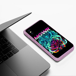 Чехол iPhone XS Max матовый Ван Пис Зоро Самурай разрубающий все, цвет: 3D-сиреневый — фото 2