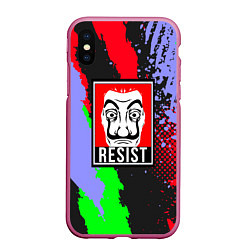 Чехол iPhone XS Max матовый La Casa de Papel Resist, цвет: 3D-малиновый