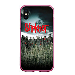 Чехол iPhone XS Max матовый All Hope Is Gone - Slipknot, цвет: 3D-малиновый