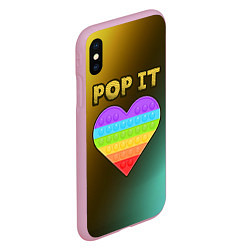 Чехол iPhone XS Max матовый Pop It - Heart - Abstraction, цвет: 3D-розовый — фото 2