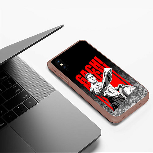 Чехол iPhone XS Max матовый BILLY HERRINGTON: SPARTA / 3D-Коричневый – фото 3