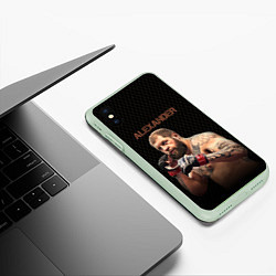 Чехол iPhone XS Max матовый Alexander The Grim Reape, цвет: 3D-салатовый — фото 2