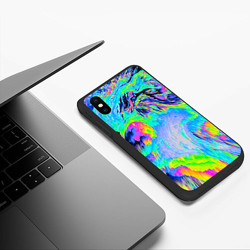 Чехол iPhone XS Max матовый ААА яркий узор / 3D-Черный – фото 3