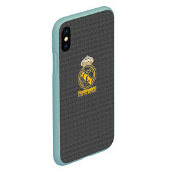 Чехол iPhone XS Max матовый Real Madrid graphite theme, цвет: 3D-мятный — фото 2