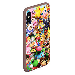 Чехол iPhone XS Max матовый SUPER SMASH BROS ГЕРОИ ИГРЫ, цвет: 3D-коричневый — фото 2