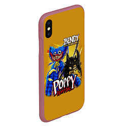 Чехол iPhone XS Max матовый POPPY PLAYTIME AND BENDY AND THE INK MACHINE, цвет: 3D-малиновый — фото 2