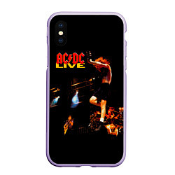 Чехол iPhone XS Max матовый ACDC Live, цвет: 3D-светло-сиреневый