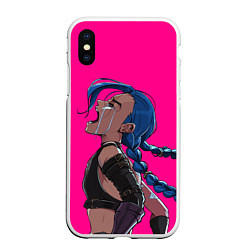 Чехол iPhone XS Max матовый League of legends Jinx, цвет: 3D-белый