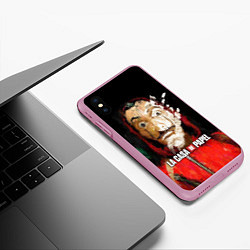 Чехол iPhone XS Max матовый БУМАЖНЫЙ ДОМ РИСУНОК - LA CASA DE PAPEL BELLA CIAO, цвет: 3D-розовый — фото 2