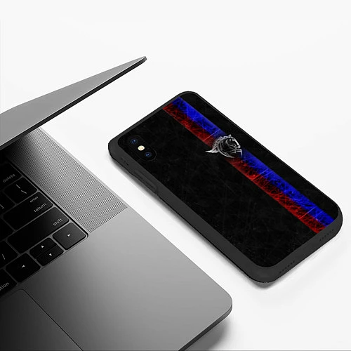 Чехол iPhone XS Max матовый ЦСКА Москва black theme / 3D-Черный – фото 3