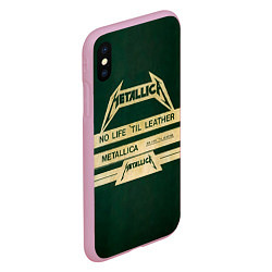 Чехол iPhone XS Max матовый No Life til Leather - Metallica, цвет: 3D-розовый — фото 2