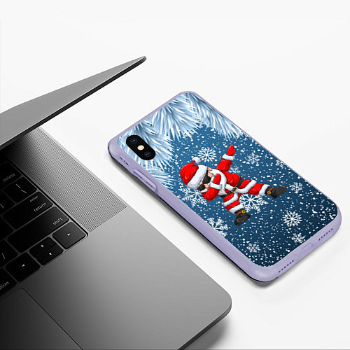 Чехол iPhone XS Max матовый DAB SANTA WINTER / 3D-Светло-сиреневый – фото 3