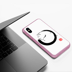 Чехол iPhone XS Max матовый Котик на тебе спит, цвет: 3D-розовый — фото 2
