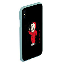 Чехол iPhone XS Max матовый БУМАЖНЫЙ ДОМ - LA CASA DE PAPEL BELLA CIAO - СЕРИА, цвет: 3D-мятный — фото 2