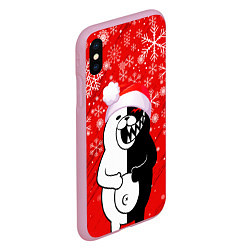 Чехол iPhone XS Max матовый НОВОГОДНИЙ MONOKUMA, цвет: 3D-розовый — фото 2