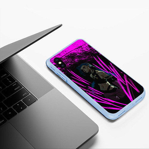 Чехол iPhone XS Max матовый Pink Jinx / 3D-Голубой – фото 3