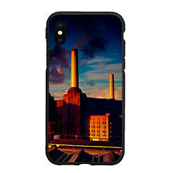 Чехол iPhone XS Max матовый Animals - Pink Floyd, цвет: 3D-черный