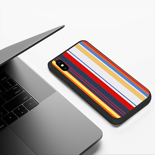 Чехол iPhone XS Max матовый Stripes Abstract / 3D-Черный – фото 3