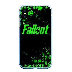 Чехол iPhone XS Max матовый FALLOUT ПУПСЫ ПАТТЕРН ЗЕЛЁНЫЙ ЯДЕРНАЯ ЗИМА, цвет: 3D-голубой