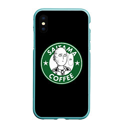 Чехол iPhone XS Max матовый ONE-PUNCH MAN OK COFFEE, цвет: 3D-мятный