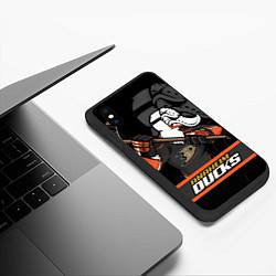 Чехол iPhone XS Max матовый Анахайм Дакс, Anaheim Ducks, цвет: 3D-черный — фото 2